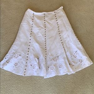 Afiva White Skirt, Beaded